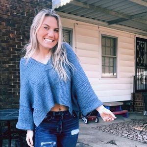Blue CROPPED sweater